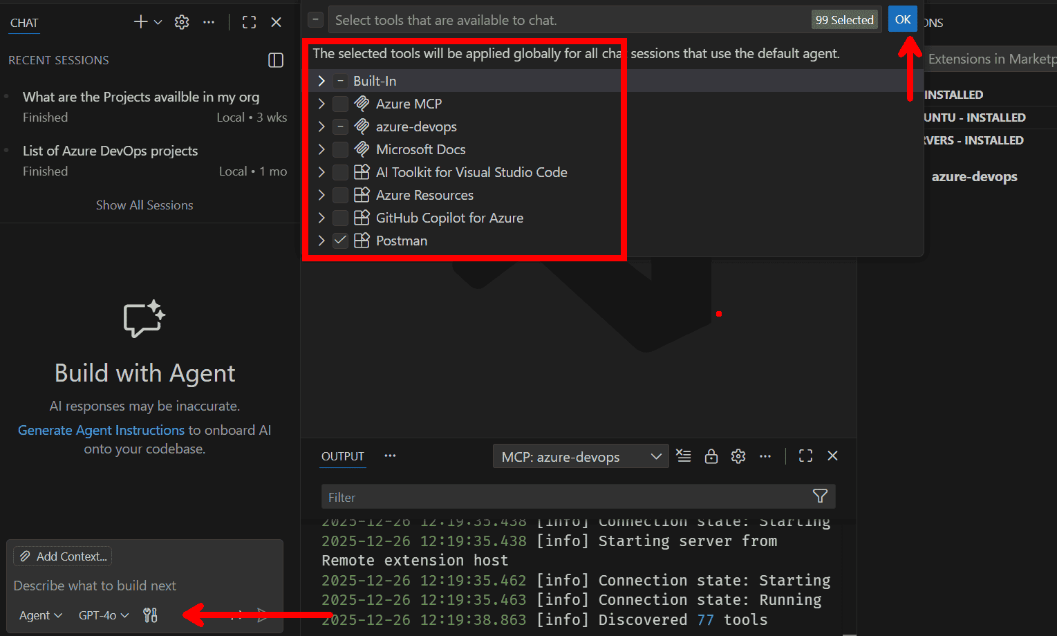 select required tools in copilot